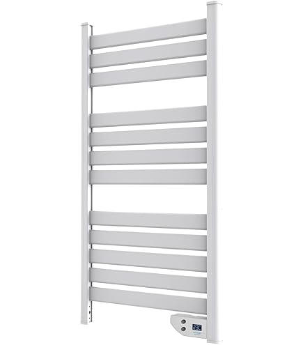 Sèche-serviettes électrique AICA 980x500mm Blanc 400W - 6 Modes, écran LCD, Norme EN442, 2 Ans Garantie - 10