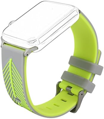 Bands for Apple Watch Series 3 42mm, MeiC Power Sports Outdoor Silicone Rubber Smart Watch Wrist Bands Feather Texture Breathable Bracelet Replacement Accessories Straps for Apple iWatch Series 1 / 2 / 3, Sport, Edition - Grey/Yellow
