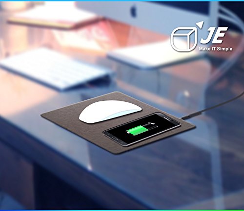 JE Gaming Mauspad mit Induktive Schnellladestation Qi-Charger Kompatibel, für mit Samsung Galaxy S6/S7 Edge,Nexus 7 / Lumia 920 Nexus 5, Nexus 4, HTC 8X, HTC Droid DNA, Nokia Lumia 920 - 4