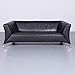 Produktbild BMP Rolf Benz 322 Designer Leder Sofa Schwarz Echtleder Zweisitzer Couch #6471