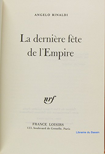 couverture de : La derni&egrave;re f&ecirc;te de l'Empire