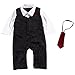 Baby Boy Wedding Tuxedo Waistcoat Design 1pc Outfit Suit (3-6 Month, Black)