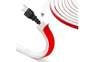 SAMAMOCA 3M Mini Kabelkanal Selbstklebend,Flexibler Kabelkanal Halbrund,Kabelkanäle Weiß,Kabelbrücke Boden für Kabelschutz,Cable Hider Aussenbereich Wetterfest,Kabelschacht zum Verstecken von 1 Kabel