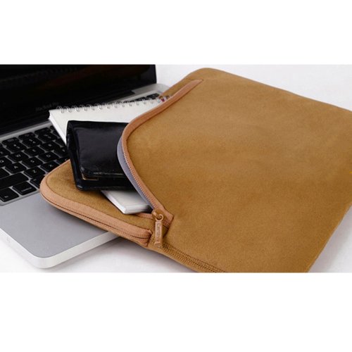 Coodio® Universal 11.6 Zoll Laptophülle + Zubehör Tasche für Apple Macbook Air 11, Chromebook 11 (Fit all 11.6 inch ultrabook laptop notebook) – Farbe Tan - 3