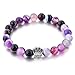 Produktbild YCWDCS Armband Lila Einstellbare Armband Frauen Natürliche Balance Kristall Perlen Hund Pfote Naturstein Elastische Armbänder Für Frauen