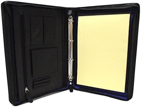 Executive Black Leather A4 folder Organiser with option to Personalise (art890) (Personalise with Text)