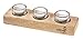 Produktbild Premium-Teelichthalter mit 3 Haltern aus Glas - Mangoholz