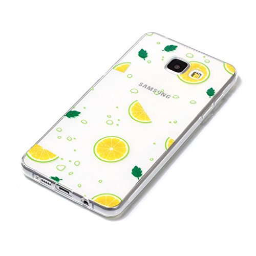 Funda Samsung Galaxy A5 2016 SM-A510F Suming C  scara Clara Transparente Funda de Silicona TPU Funda Ligera Delgada C  scara Anti choque Anti-rasgu  o C  scara Flexible funda protectora con Patr  n   nico-Fruta de Lim  n