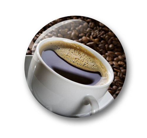 Kaffe Kaffeebohnen Kaffeetasse – 6 große Kühlschrankmagnete Ø 5 cm [ 03 ] - 2