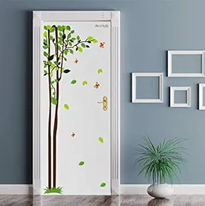 DECOR KAFE Bird Luxury Tree Flower Door Wall Stickers