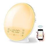 ★ Reloj de alarma de simulación de amanecer y atardecer ★ Los relojes de alarma con luz de despertador lo ayudan a comenzar su día de una manera más pacífica con una luz que brilla gradualmente, irradia luz de baja intensidad al principio y luego aumenta la intensidad con el tiempo.
