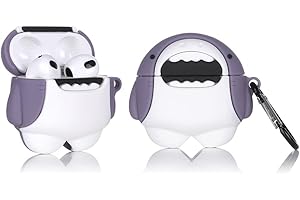 LEWOTE Silikonowe etui kompatybilne z Airpods 3 Funny Cute Cartoon 3D Case Cover (Big White Shark)