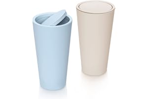 LYCXAMES Auto Mülleimer, 2 Stück Fahrzeug Mülleimer, Tragbare Auto Becherhalter, Plastik Auto Getränkehalter Mini Mülleimer, Geeignet für Autos, Schlafzimmer, Büros (Rosa, Blau)