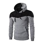 Sudaderas Hombres,Xinan Hoodie Sudaderas con Capucha Ropa de Deport (L, Gris)