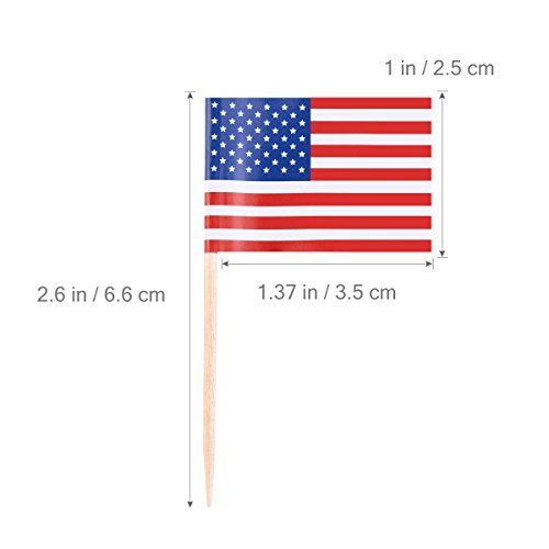 Tinksky USA Flagge Picks amerikanischen Flagge Essen Zahnstocher Party Favors Dekoration Verpacken 100pcs - 4