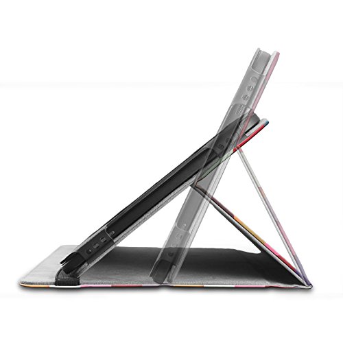 Samsung Galaxy Tab A 10.1 Hülle, Infiland Ultra Dünn Tri-Fold Smart-Muschel hochwertiges PU Leder Ultra Schlank Superleicht Ständer Smart Shell Cover Schutzhülle Etui Tasche für Galaxy Tab A 10.1 Zoll Wi-Fi/ LTE (2016) SM-T580N/SM-T585N Tablet-PC(mit Auto Schlaf / Wach Funktion)(Farbige Quadrate) - 7