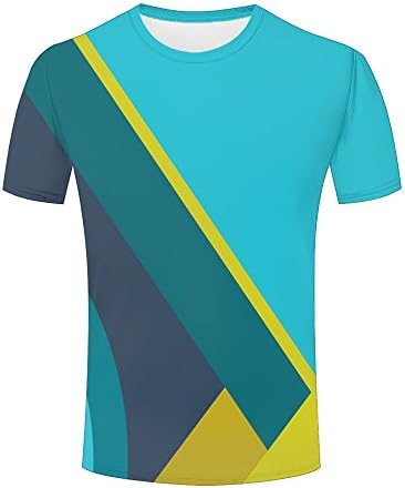 shanguo Men 3D T Shirts Color Gradient Tie-Dye Graphic Summer Top XL