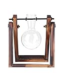 Form: Andere KMCY Stifthalter Glas Und Holz Vase Tisch Desktop Hydroponics Pflanze Schreibwaren Bonsai Blumentopf Hängen Töpfe Mit Holzschale Stifthalter