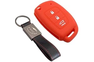 KASER Housse étui en Silicone pour Clé Kia Hyundai – Coque Cover Porte-Clés 3 Boutons pour i30 ix20 ix35 Tucson Santafe Protection Télécommande Voiture (Rouge)