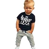 Koly 1 Set niño de los cabritos Chico camiseta + Pantalones largos trajes (24M)