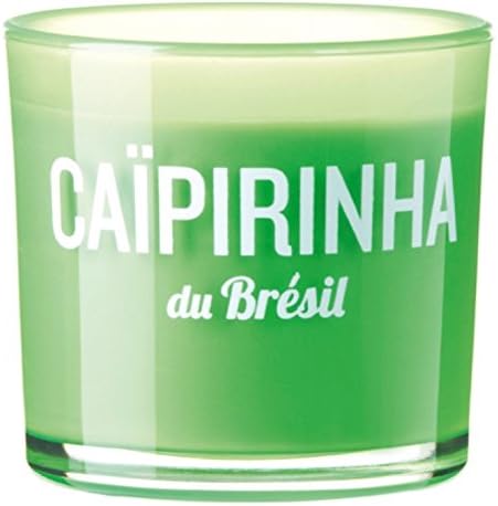 Devineau 1612828 Candle Coloured Glass and Screen Printing Caïpirinha Brazil - Green