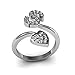 Jewelscart Alphabet S Heart Shape Valentine CZ Silver Plated RING RS.199.00