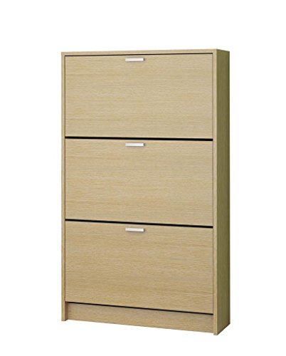 HOGAR24 Zapatero con 3 Puertas (18 Pares) Roble