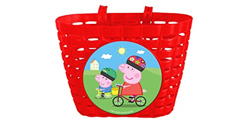 Peppa Pig Fahrradkorb für Kinderfahrräder mit 2 Laschen, Rot, 70204