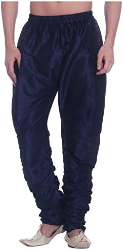 Blue Indian Traditional Men's Art Silk Fine Quality Ready To Wear Harem Pant's For Men-Free Size