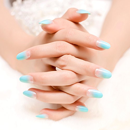 Yu♡ Zxlife Nail Stickers Gradient Short Round Nail Patch Chinese Red