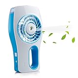 iEGrow Mini Standventilator mit Kühlung, USB Hand- Wiederaufladbare Ventilator mit 3 Verschiedene Zirkulationsmodus (Blau)