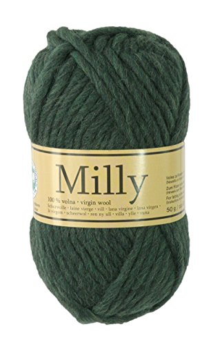 Filzwolle MILLY 50 g #87 dunkelgrün, Wolle zum Strickfilzen 100% Schurwolle