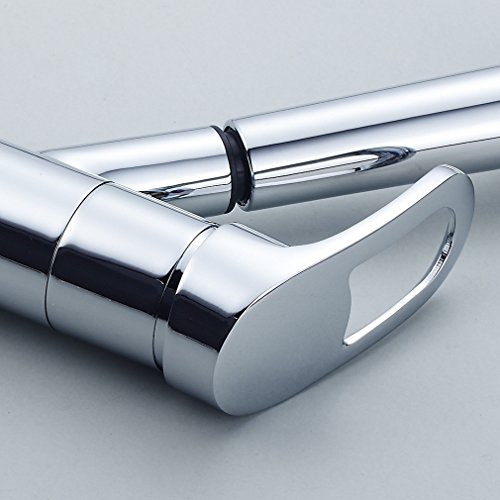 Auralum® Elegant Hochdruck Einhebel Spültischarmatur mit herausziehbarer Geschirrbrause Küche Chrom Armatur Mischbatterie Einhandhebelmischer Wasserhahn - 4