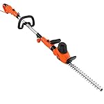 VonHaus Telescopic Extension Pole Hedge Trimmer 600W with Adjustable Head, 45cm (17") Blade & Blade Cover
