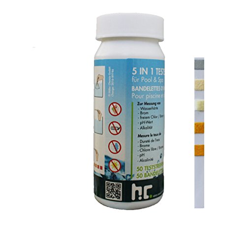5 in1 Pool Teststreifen (50 Stück) - für ihren Pool - VERSANDKOSTENFREI