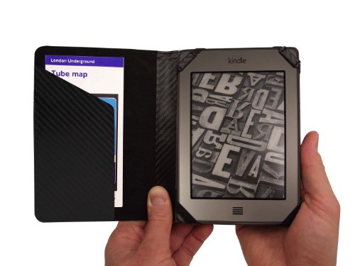 G-HUB® – Amazon KINDLE TOUCH & KINDLE PAPERWHITE Schutzhülle / Fall / Tasche / Hülle / Folio / Tablethülle in SCHWARZ KOHLENSTOFFFASER STIL – Passend für Amazon Kindle Touch & ALLEN Modellen der Kindle Paperwhite (inkl. gesetzl. Original 2012 Modell / Neu 2013 Version auch) - 6