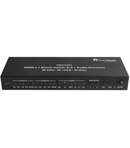 FeinTech VMS04201 HDMI 2.0 Matrix Switch 4x2 with Audio Extractor