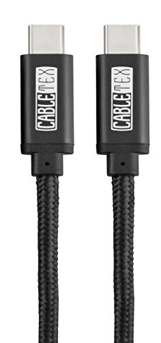 USB C Kabel auf USB 3.0 Typ C 1M Ladekabel Nylon Textilkabel Datenkabel für USB 3.1 Computer und Smartphones wie Nexus 5X, 6P, OnePlus 2, OP 3, HTC 10, MacBook Pro und viele mehr – SCHWARZ - 7