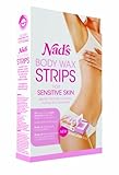 Nads Hair Removal Body Wax Strips for Sensitive Skin Strips - Pack of 28 Strips