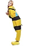 ABYED® Jumpsuit Tier Karton Fasching Halloween Kostüm Sleepsuit Cosplay Fleece-Overall Pyjama Schlafanzug Erwachsene Unisex Lounge,Erwachsene Größe XL -for Höhe 175-183CM Gelb Biene - 