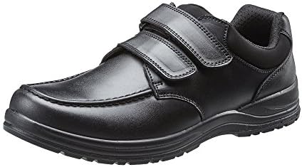 TREADS Kids School Shoes Children’s Black Leather 12 Month Indestructible Guarantee, Touch Fasten Formal Footwear with Adjustable Width ‘Dual Fit’ Technology, Perfect for Active Boys