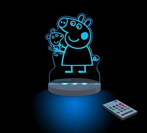 funlights Peppa Pig &amp; Teddy Baby Multi-Coloured LED Lamp with Remote Control. Choose the Color, Intensity, Timer, Arco-Iris and much more.