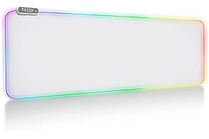 Tilted Nation Bone White Gaming Mouse Pad RGB - Create Your Dream Setup - Bright LED Mousepad XL with 8 Light Modes - Smooth Gliding Large RGB - Easy to Clean Gamer Mat