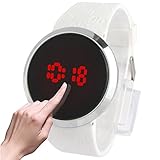 Easy Go Shopping Touch Display Unisex LED Digital Uhr Armbanduhr Uhr, die Silikonband, Weiß
