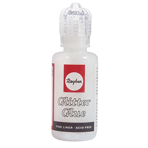 Rayher 33841120 Glitter-Glue irisierend, Flasche 20 ml, mondstein