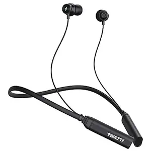 Fire-Boltt Echo 1000 Neckband in Ear Wireless Bluetooth Earphones Hearable with Explosive Sound, Google & Siri Assistance, IPX4 Waterproof with Mic (Black)