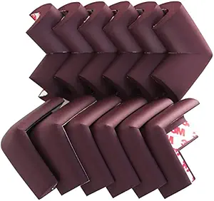 KPNG Corner Protector Baby Proof | Corner Guard Child Safety for Babies, Toddles, Kids | Foam Corner Covers for Furniture, Table, Desk (Brown, 16 Piece)
