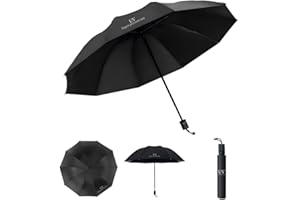 AUISOEDY Paraguas Compacto Sombrillas Plegable Portátil Bolsillo Viaje Antiviento Tormenta Impermeable A Prueba De Viento Mini Umbrella 99% De Resistencia UV lluvia y Sol para Regalar Hombres y Mujeres Negro