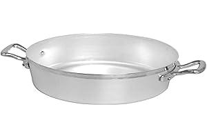 BALDASSARE AGNELLI Pentole Agnelli Casserole Basse en Aluminium BLTF, avec 2 poignées en Acier Inoxydable - Argenté 20 cm Argent