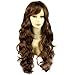 Sexy Beautiful Curly Light chestnut brown Long Wavy Ladies Wigs skin top wig UK